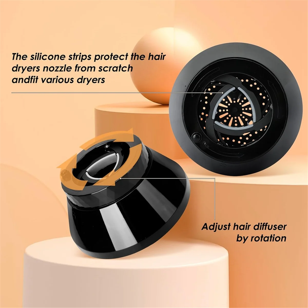 Hair Dryer Diffuser Universal Hair Diffuser Attachment for Fine Thick Curly Wave and Frizzy Hair Salon Tool with Clip