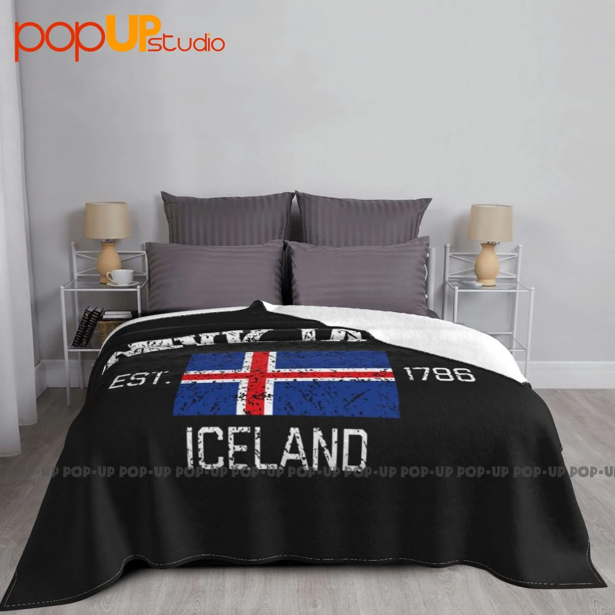 Reykjavik Iceland Souvenir Blanket Casual On Couch Plus Velvet Bedding Travel Home Decotation