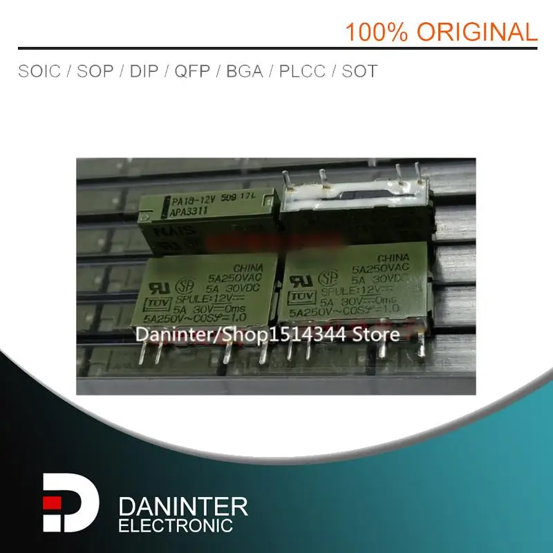 

PA1A-5V APA3319 PA1A-12V APA3311 PA1A-24V APA3312 PA1A 5В 12В 24В 4PIN 5А 250В переменного тока 4-контактный 10 шт./лот