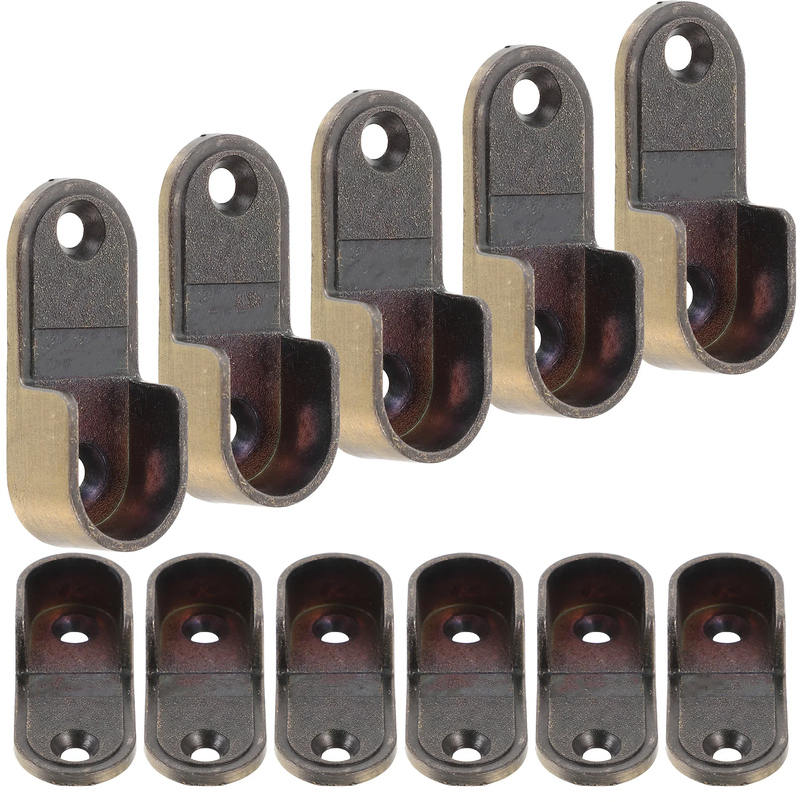 

10pcs Closet Pole Sockets Shower Rod Bracket End Supports Rustproof Aluminum Alloy Wardrobe Accessories Home Supply Hardware