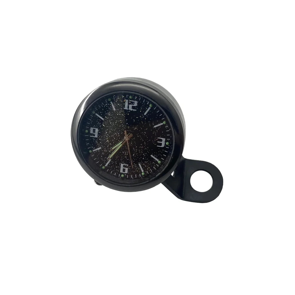 Handlebar Quartz Clock Waterproof with Luminous Display for Motorcycle Rearview Mirror Mount ABS Material Vehicle Clock