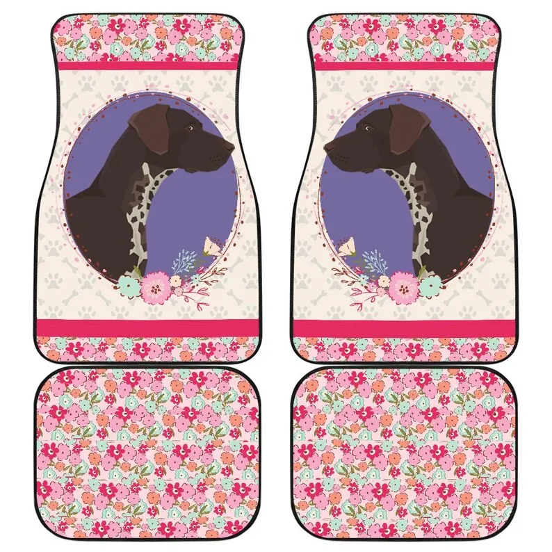 

German Shorthaired Pointer Gift - Car Floor Mat, Car Accessory, Car Floor Protector, Floors Mat For Car, Pink Floral Car Floor M