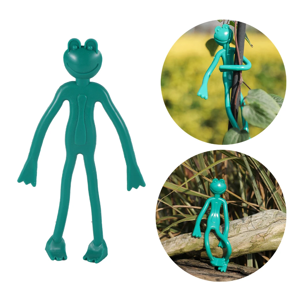1Pc Frog Shaped Plant Tie Reusable Cable Wire Garden Plant Vine Flower Tomato Vegetable Clip Adjustable Flexible Supporter