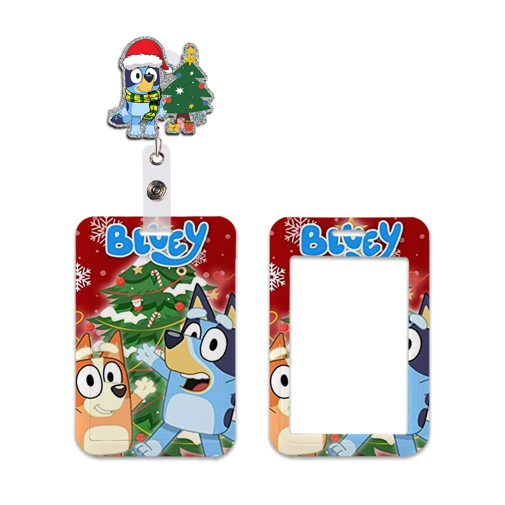 

Christmas Happy New Year Blu Badge Holder ID Card Bus Card Holder Badge Reel Retractable Reel Clip Lanyards Xmas Accessories