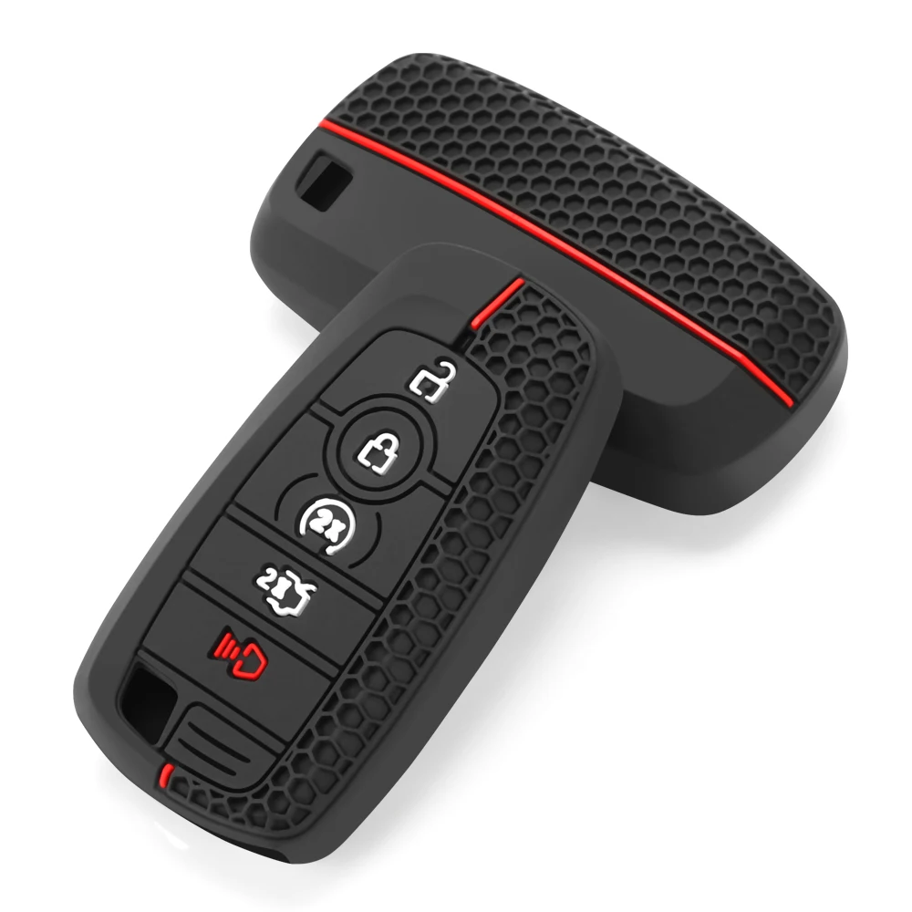 Silicone Car Key Cases for Ford F-150 F-250 F-350 F-550 Explorer Fusion Mustang Edge 5 Buttons Smart Remote Control Cover