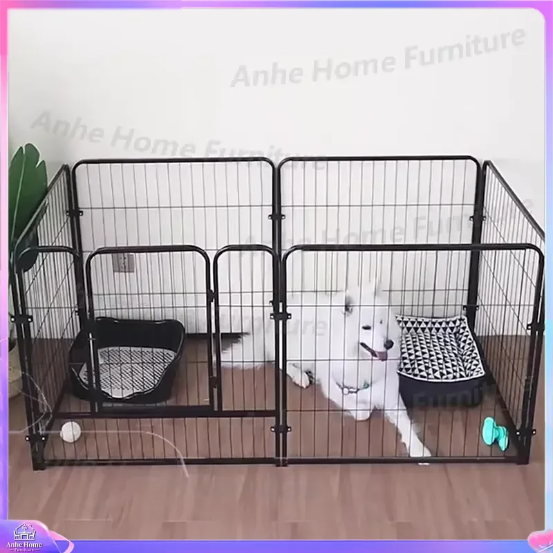 Foldable Dog Playpen 6 Panel Heavy Duty Pet Fence Anti Escape Exercise Cage Kennel for Small Medium Puppy Indoor Outdoor Use