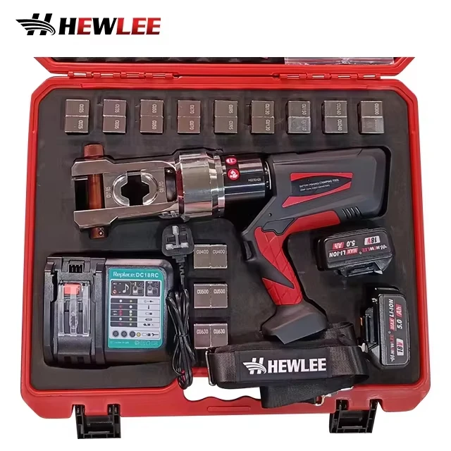 For HL-630B Cordless Electric Hydraulic Crimping Tool 18V 5.0AH Li-ion Battery 25-630mm Crimping Range 200KN Output Cu/Al