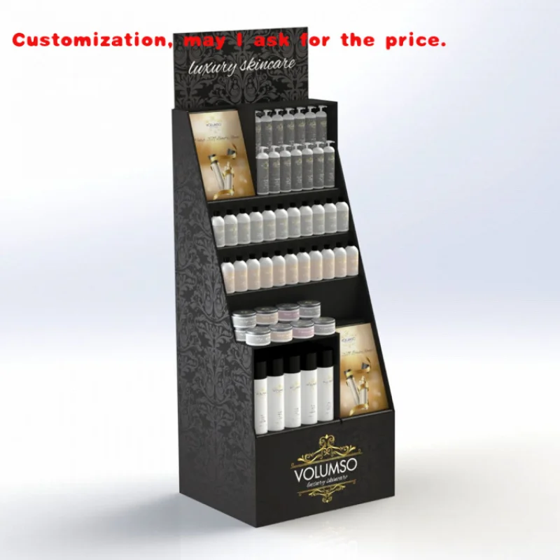 custom.Custom Theme Beauty Show Wooden Retail  showcase Shelf Shampoo Display Stand
