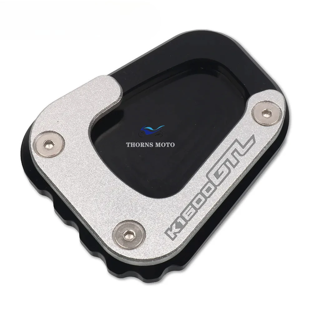 Para bmw k1600gt k1600gtl k 1600 gt gtl motocicleta cnc kickstand pé suporte lateral extensão almofada placa de suporte ampliar suporte