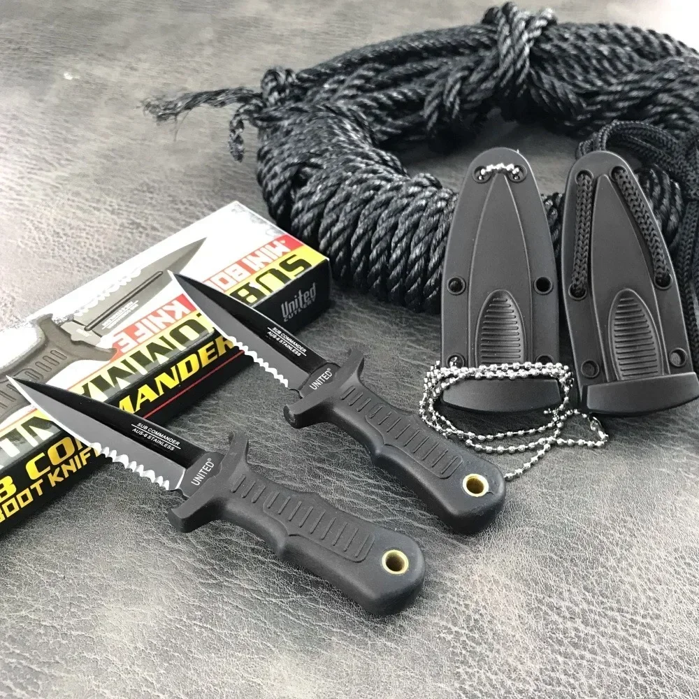 Mini Neck Keychain Setting Knife 440c Blade Nylon Fiber Handle  Military Tactical Survival Outdoor Knife Cutting EDC Tool