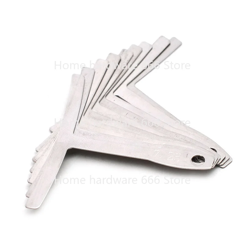 9Pcs Guitar Under String Radius Gauge Neck Notched Straight Edge Builder Measure Stainless Steel Guitar Builder Luthier Tools