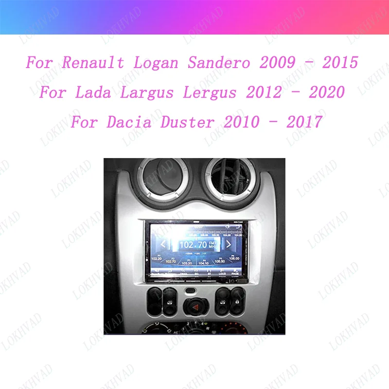 Car Radio For Renault Logan Sandero For Lada Largus Lergus Dacia Duster Android 2 Din Stereo Mounting Bezel Faceplate Frame Kit