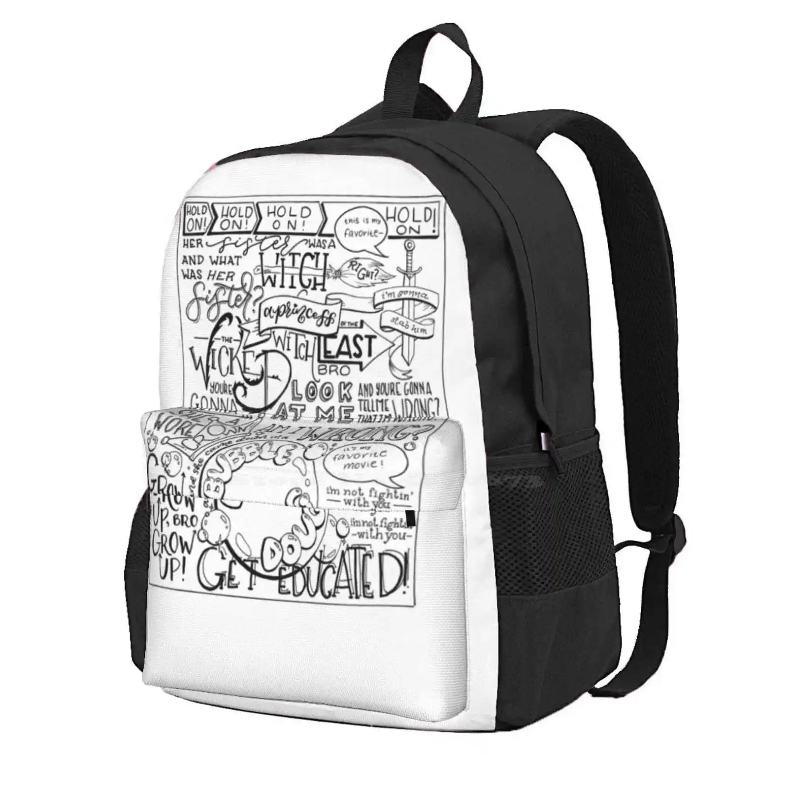 The Wicked Witch Of The East Bro Hand Lettered Hot Sale Schoolbag Backpack Fashion Bags Quote Hand Lettering Wicked Witch Of