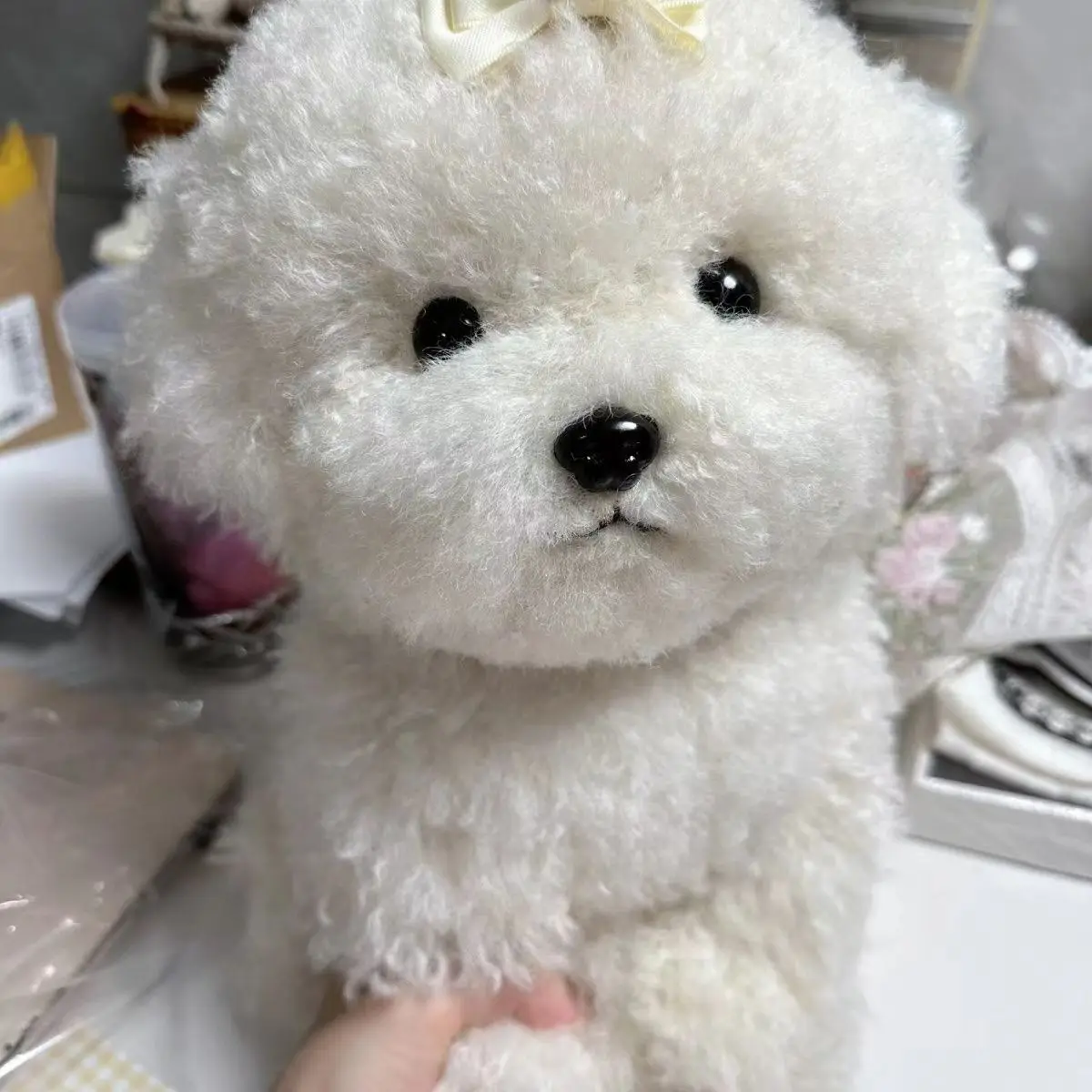 High Quality Simulation Dog Plush Toy Cute Bichon Maltese Pomeranian Dog Real Life Plush Stuffed Toys Kids Girl Birthday Gift