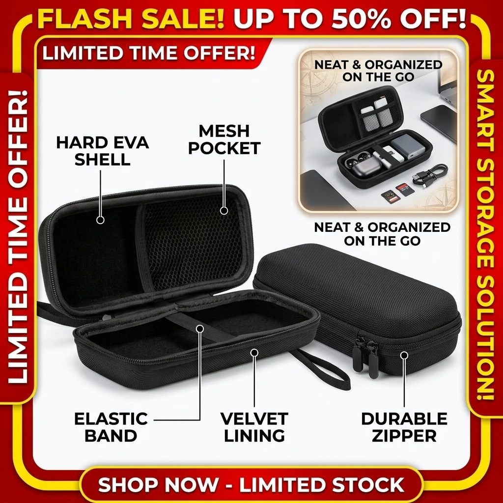 Durable Hard Shell EVA Storage Box Black Mini Zipper Earphone Case Portable Small Bag Digital Accessories Carrying Case