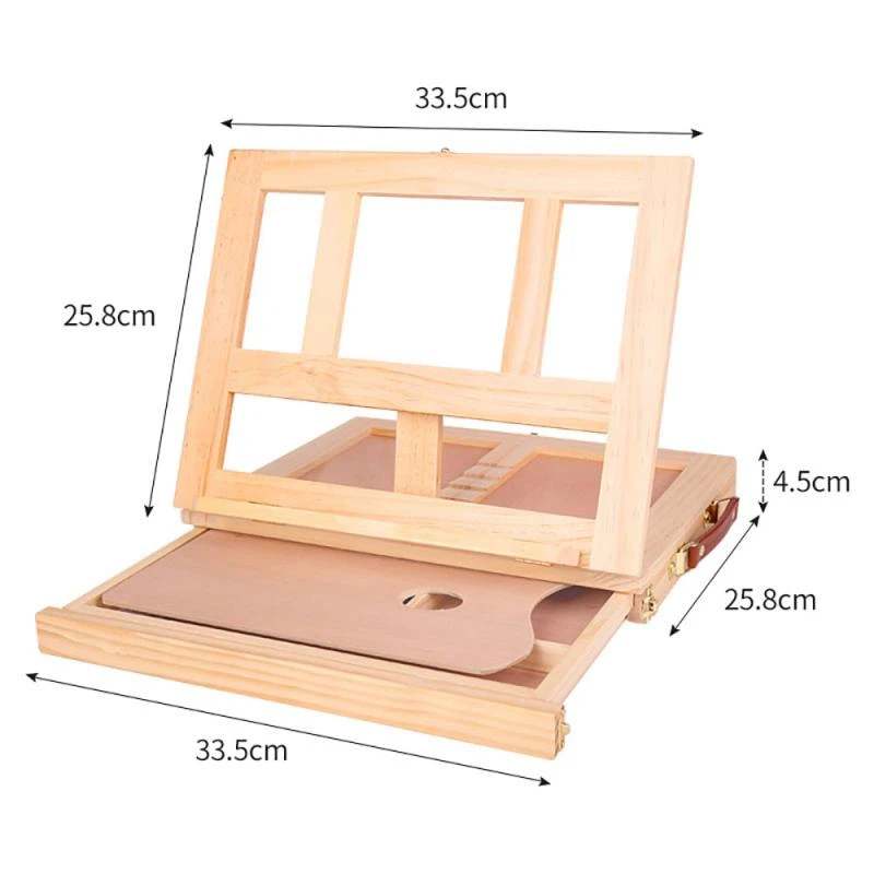 Artist Wooden Easel for Painting with Drawer Table Box Portable Desktop Mesa De Dibujo Suitcase Drawing Hardware Art Supplies