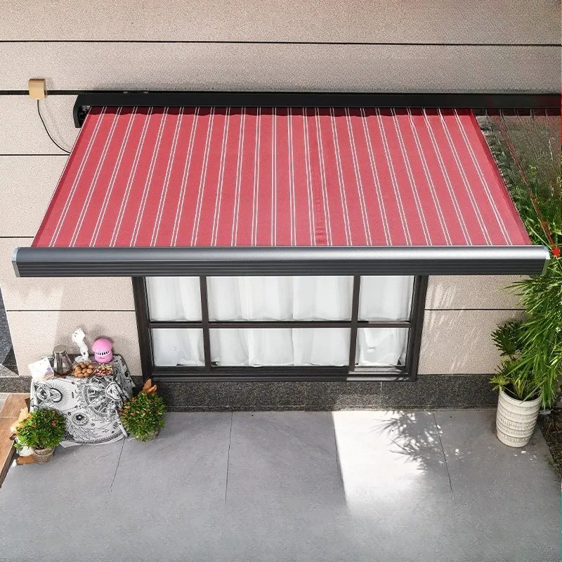 Awning folding telescopic canopy aluminum alloy electric canopy outdoor courtyard villa facade balcony canopy