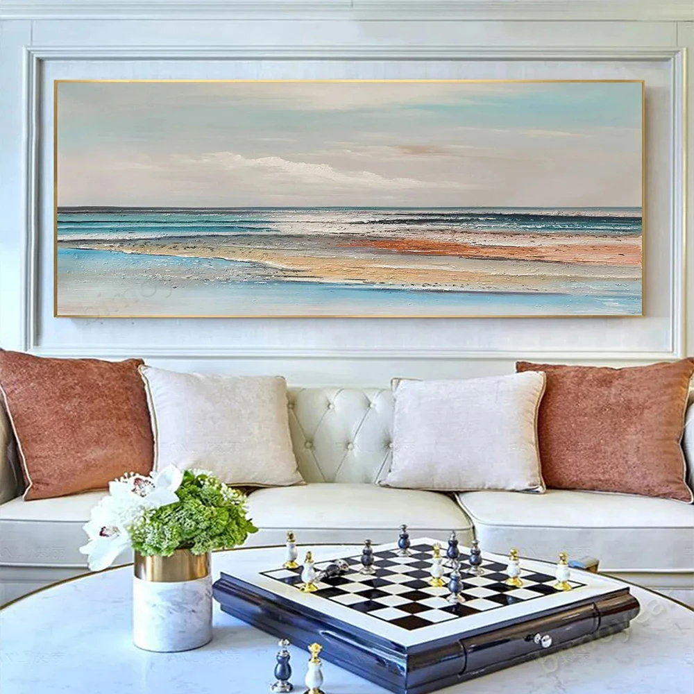 

Large Scale Abstract Handmade Texture Painting, Landscape Abstract Oil Painting, Modern Mural Painting, Living Room Decoration