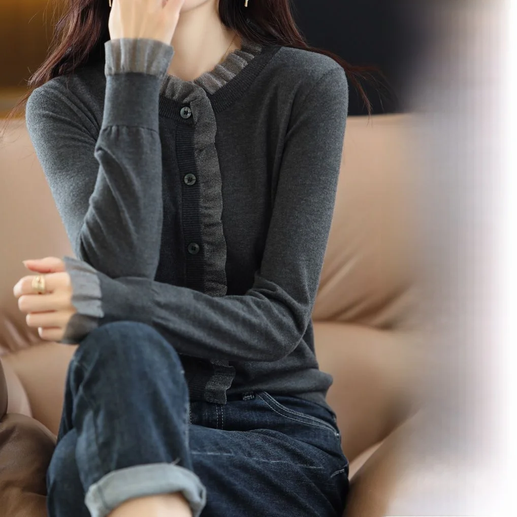 سترة محبوكة مقاس كبير تي شيرت عصري للنساء طبقة أساسية مريحة 200 Pou Faionable Commute Sle طويل Sv...