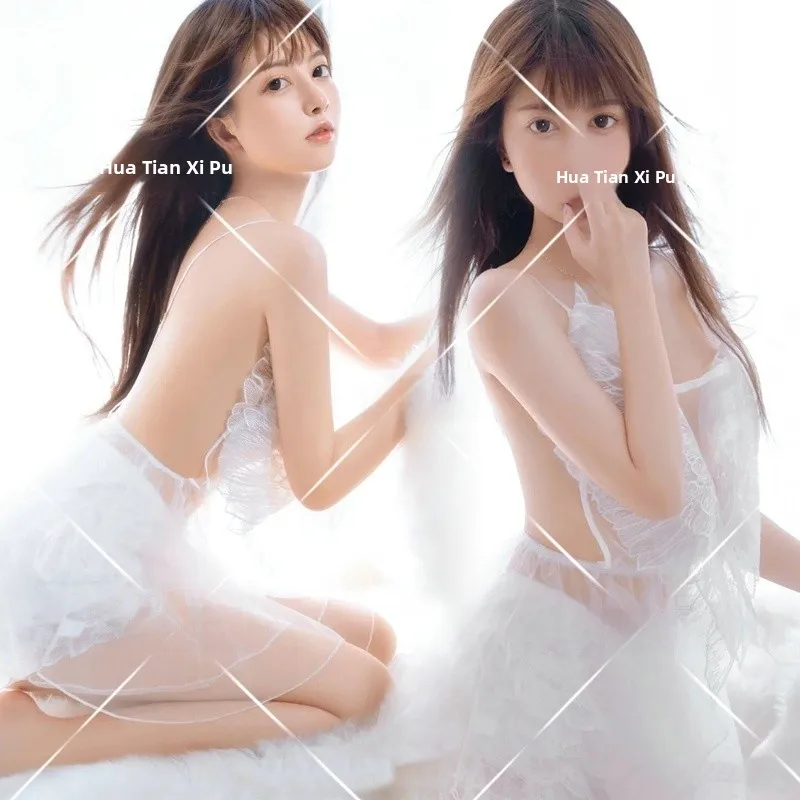 

Sexy Lace Halter Photography Studio Lighting Studio Portrait Clothing Women's New Style See-through Private Room Theme