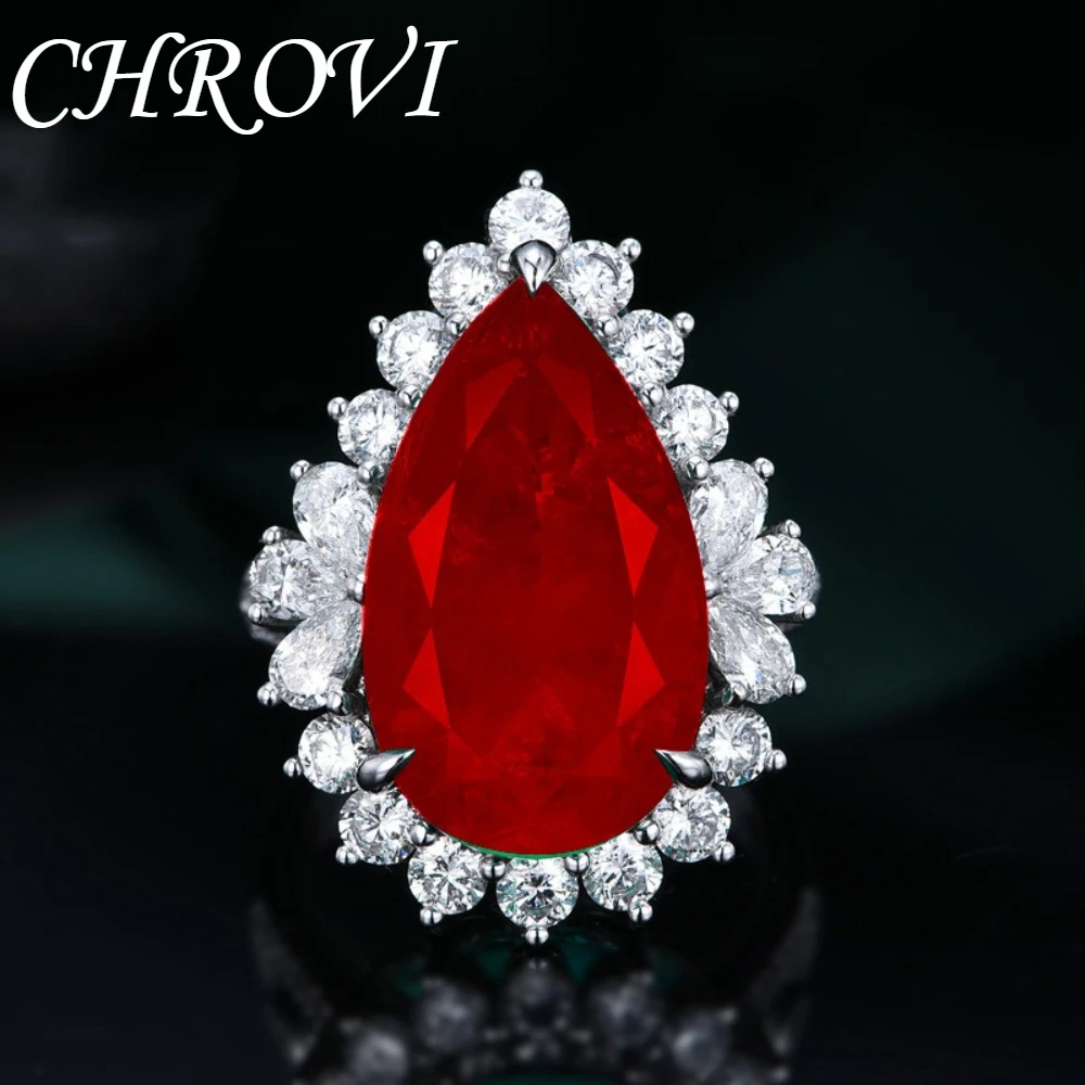 925 pure silver new model, highly popular, set with micro-set waterdrop pear-shaped green open-end engagement ring