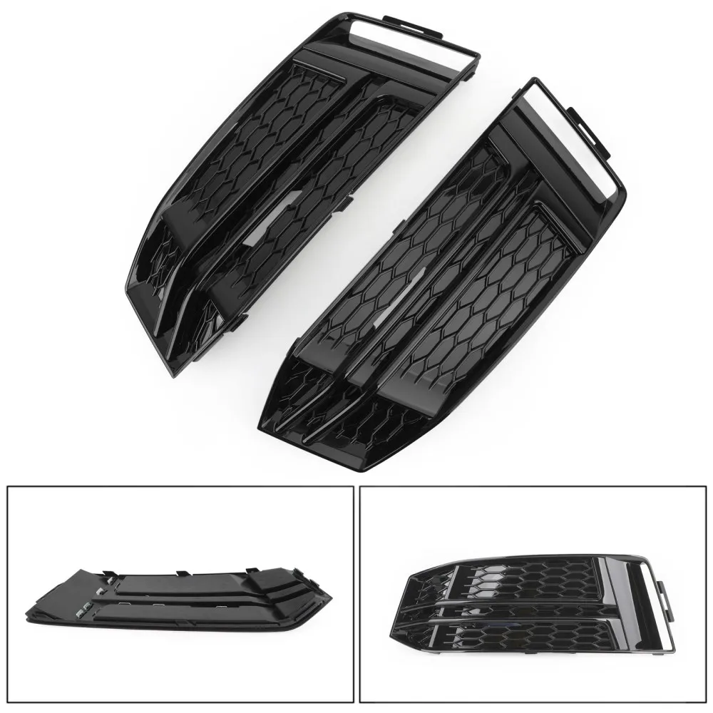 Areyourshop 8W0807681F / 8W0807682F Pair Fog Light Cover Front Bumper Grille For Audi S4/A4 B9 S-LINE 2016 2017 2018