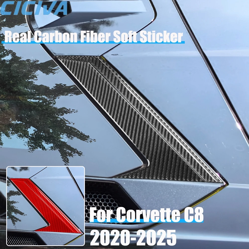 

Real Carbon Fiber Car Accessories Roof Camera Trim Cover Soft Sticker For Chevrolet Corvette C8 2020 2021 2022 2023 2024 2025