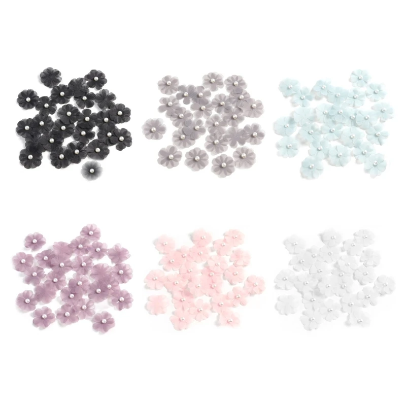 

Y1UB 30pcs Artificial Flowers for Wedding Party Decoration DIY Shoes Hats Fake Rose Flower Small Clothing Sewing Accessories