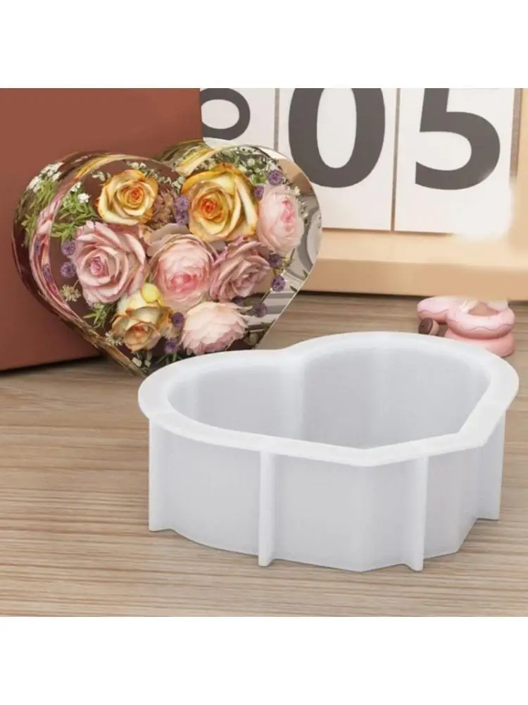 31BB Decorative Heart Silicone Mold Epoxy Crafting Tool Large Silicone Molds Suitable for Hand-Making Book Stoppers