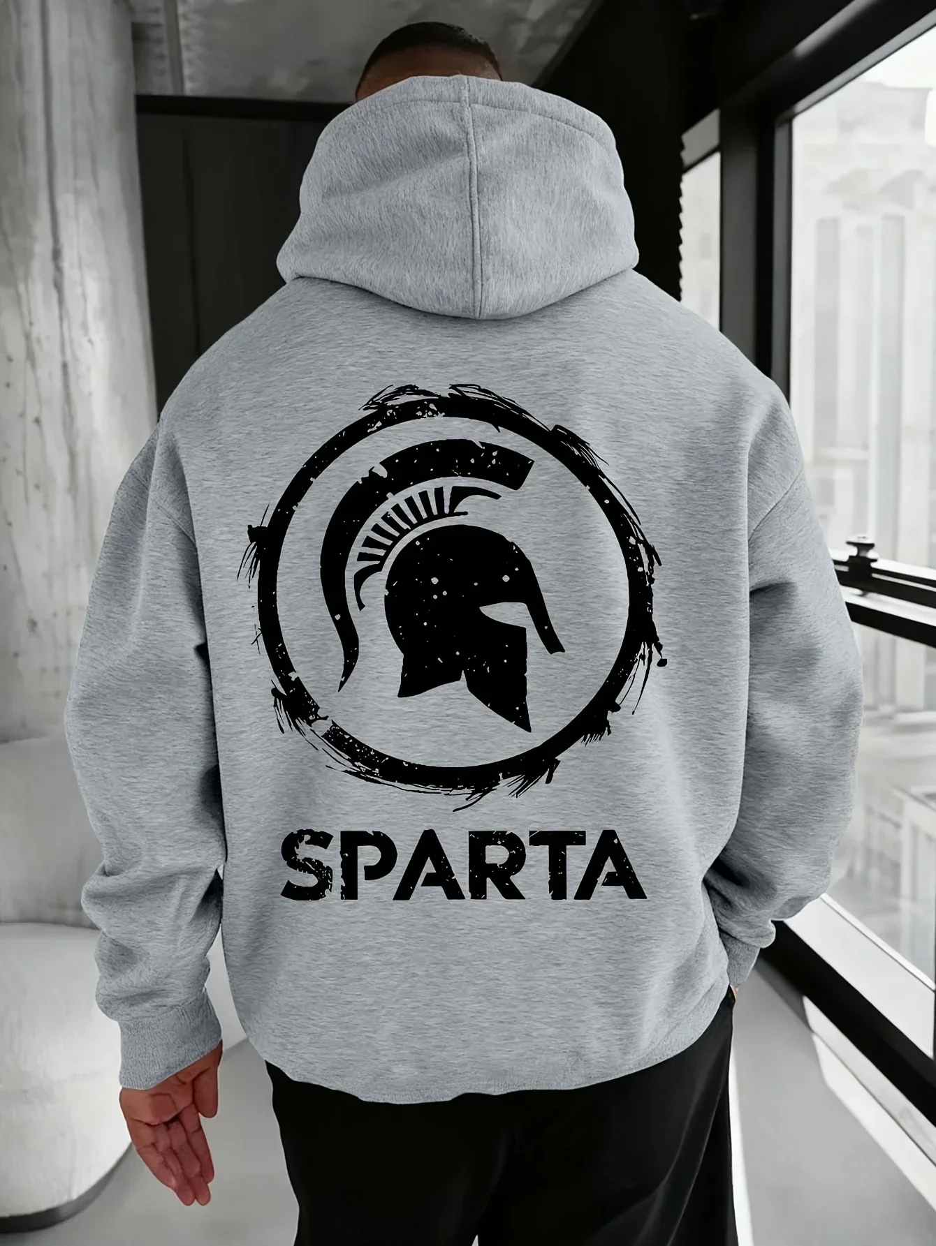 Sparta Hoodie Unisex Spartan Warrior Greek Gladiator Helmet Gym Fitness Workout Trendy Oversized Sport Sweatshirts