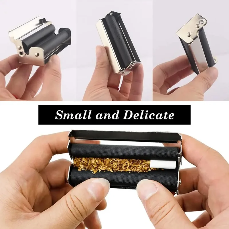 MOONSHADE Metal Rolling Cigarette Machine 70/78/110mm Manual Flip Style Tobacco Roller Cigarette Filling Maker Smoking Accessory