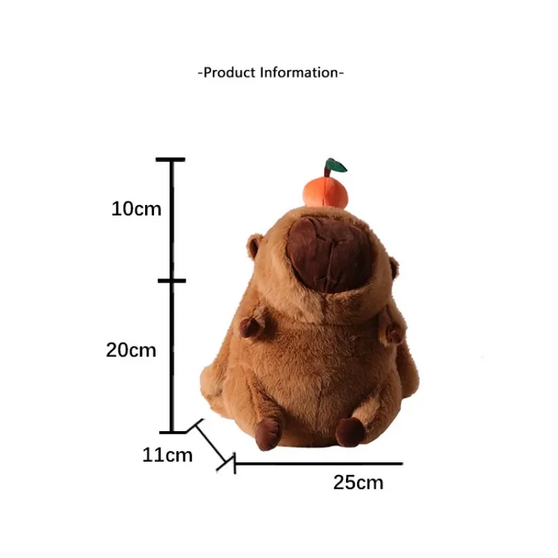 Capybara Plush Schoolbag Cartoon Fun Orange Capybara Doll Shoulder Bag Ugly Cute Doll Large Capacity Baby Doll Backpack New 2024