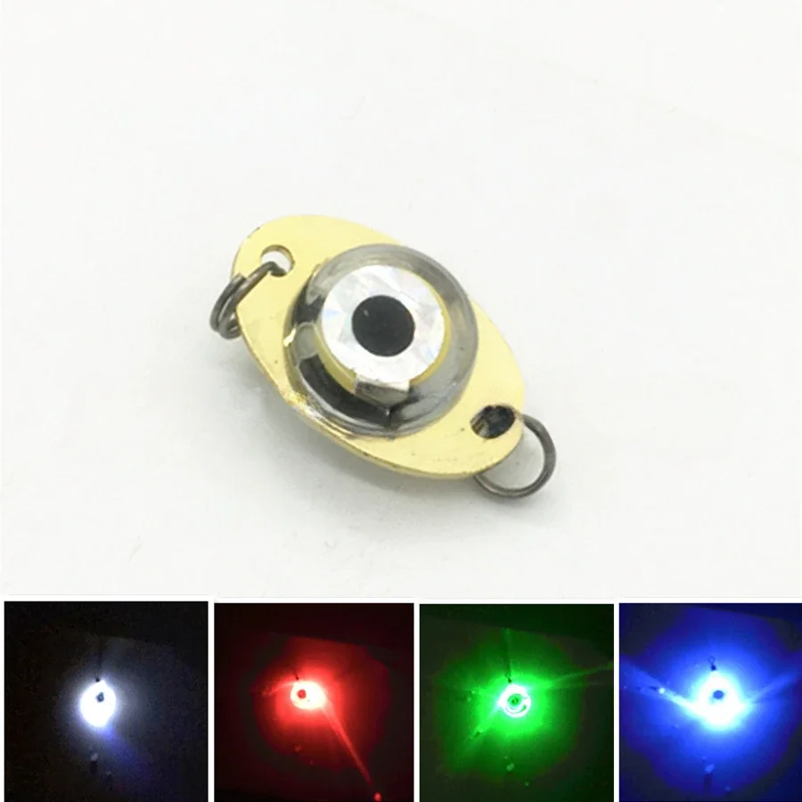 ALASICKA 1Pcs Fishing Lure Artificial Bait Light LED Underwater Eye Shape Hook Metal Lure Lamp for Attracting Fish Luminous