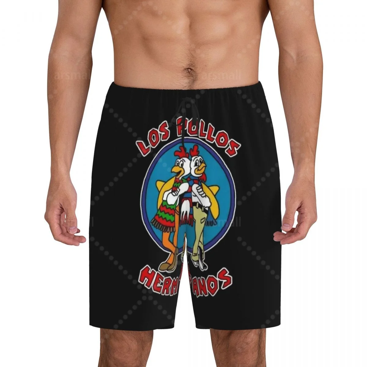 

Los Pollos Hermanos Chicken Brothers Men's Cool Flat Horn Shorts Street Stretch Shorts Beach Shorts Daily Wear Underwear