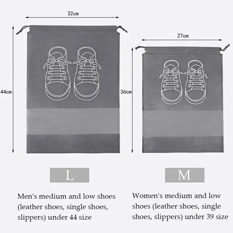 5/10pcs Shoes Storage Bag Closet Organizer Non Woven Travel Portable Bag Waterproof Pocket Clothing Classified Draw Hanging Bag