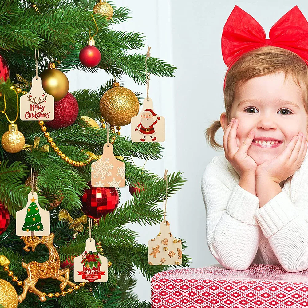 

40pcs Graffiti Tag Pendant Wood Tags Unfinished Rustic Hollow Out Diy Gift Hanging Tag Light Wooden Cutout Pre-Drilled Slices