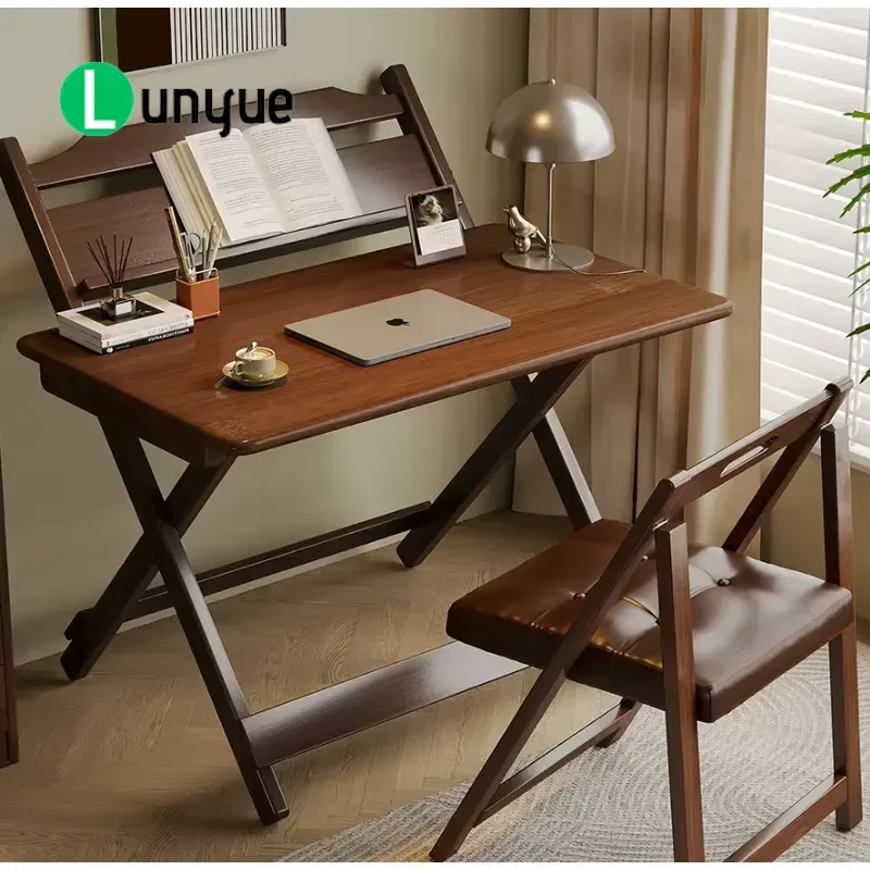 Folding Table and Chair Set Floor to Ceiling Coffee Table Rental Apartment Desk Study Entrance Porch Table Space Saving Multi