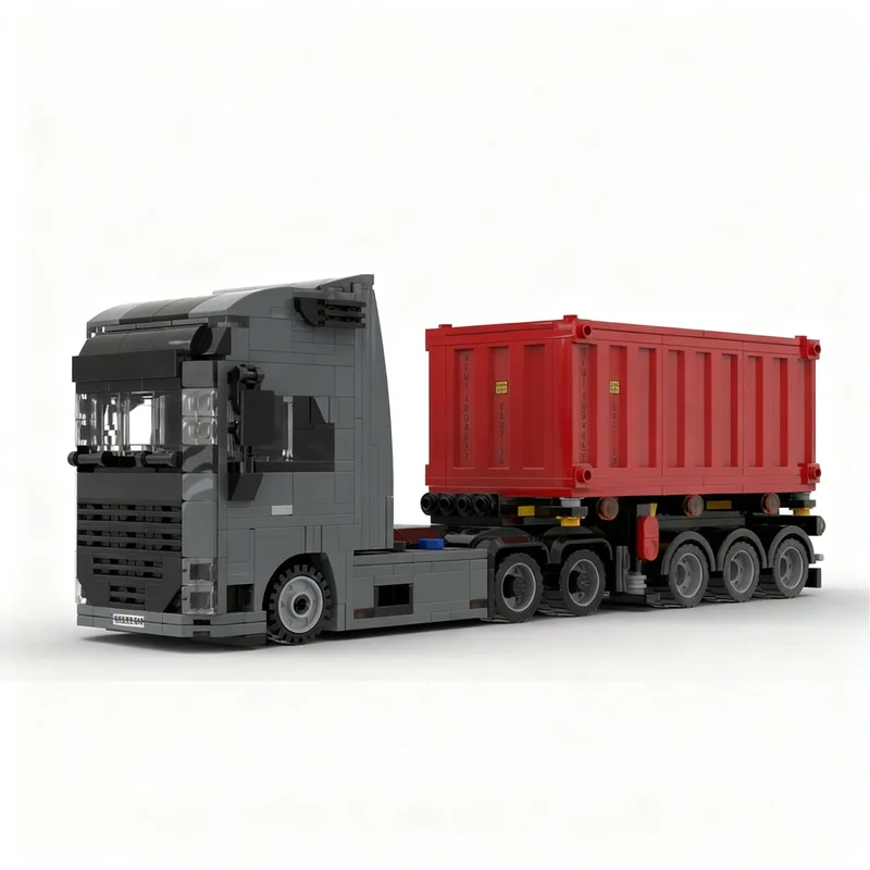 678PCS MOC City Champions Super Car Construction Truck FH16 6X4 Container Semitrailer Model Technology DIY Building Blocks Gift
