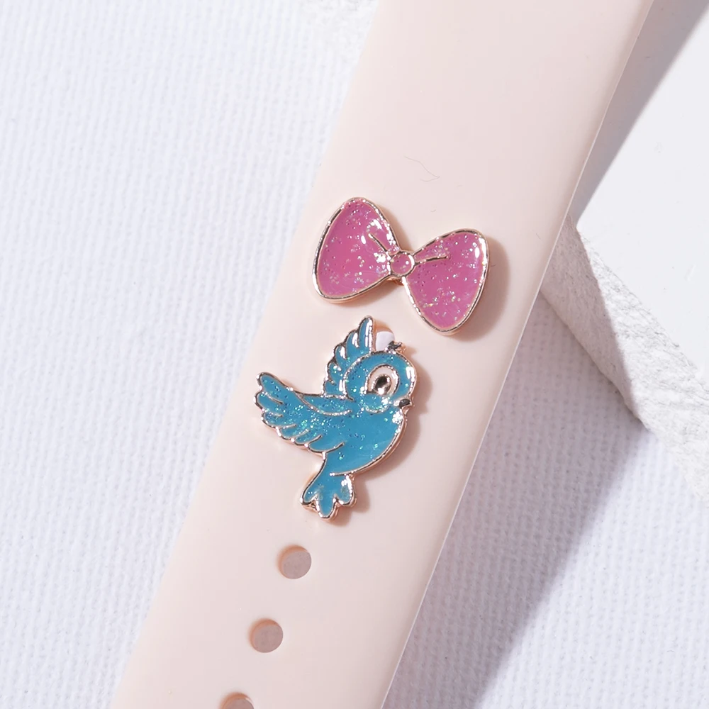 Strap Decoration For apple watch Accessories Silicone Strap Decorative Ring Studs Set Ornament Smart Watch Jewellery Decoration