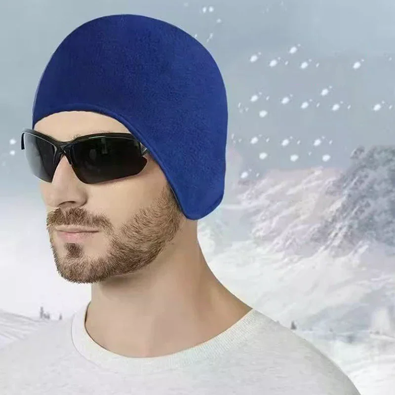 

Зимняя двухслойная флисовая шапка — теплый чехол для езды на велосипеде на открытом воздухе, защита от холода, толстый дизайн для тепла и защиты от ветра