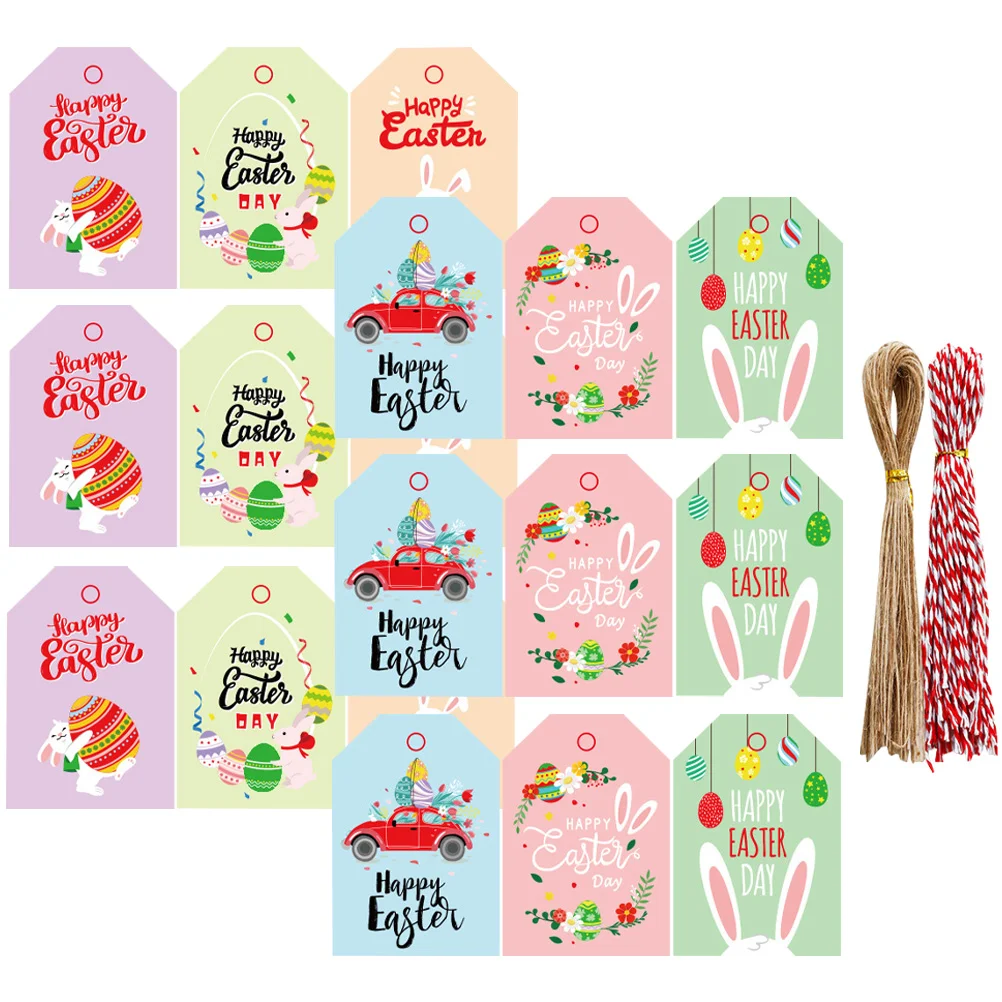 Hanging Tags Mini Roses for Crafts Wedding White Cardboard Easter Gift with Rope Baby