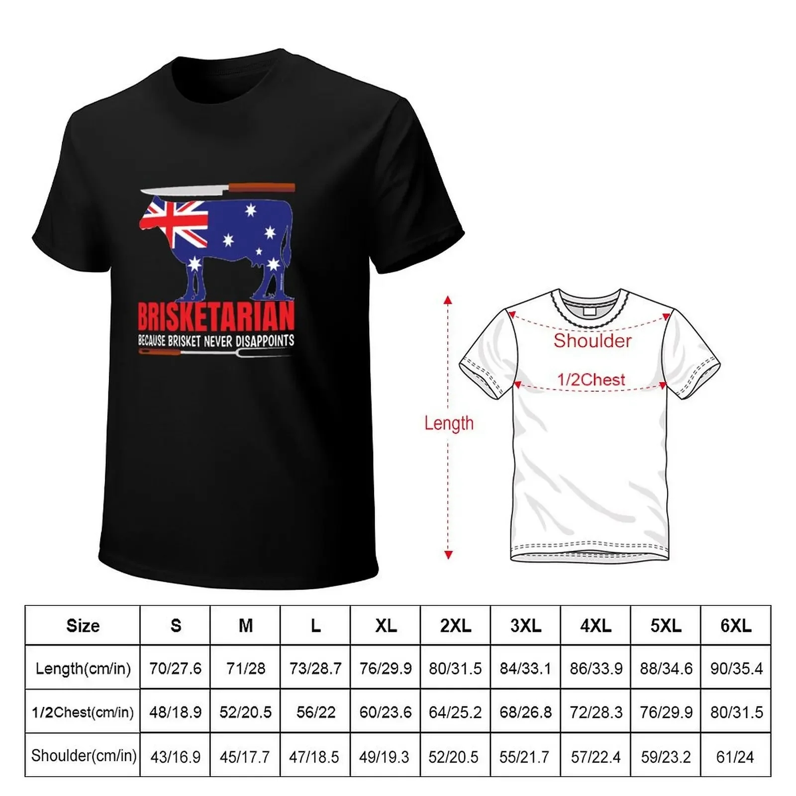 BRISKETARIAN. BECAUSE BRISKET NEVER DISAPPOINTS. For Australian Butchers, Meat Eaters, BBQ Lovers, Keto and Carnivore Di T-Shirt