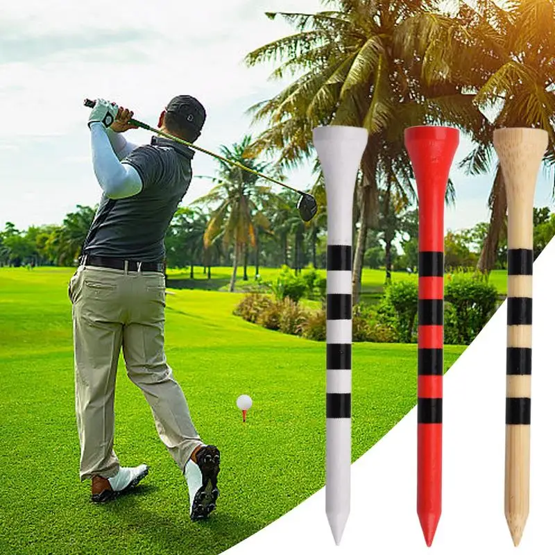 Striped Golf Tee Wooden Golf Mark Assorted Golf Tees Set Of 100 Creative Golf Balls Accessories Ball Marker For Golf Training