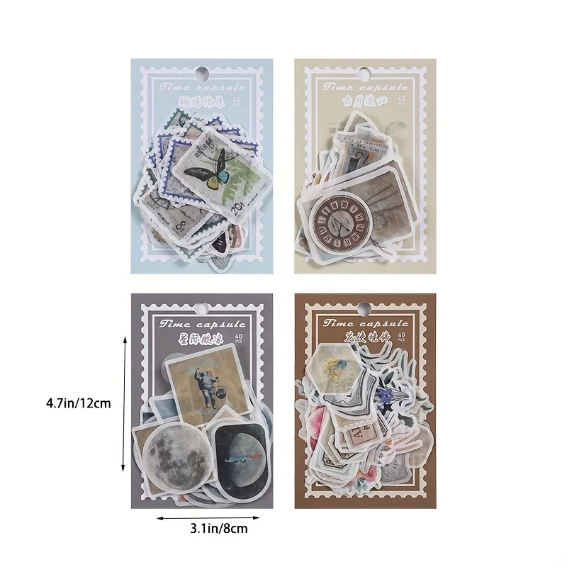 MOHAMM 40 Sheets Washi Paper Sticker Flower Butterfly Decal Creative Handbook Material