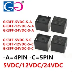 10Pcs New Original GK3FF -5VDC-S-C GK3FF-12VDC-S-C GK3FF-24VDC-S-C -A 4PIN 5PIN 10A Compatible HF3FF 5V 12V 24V power relay
