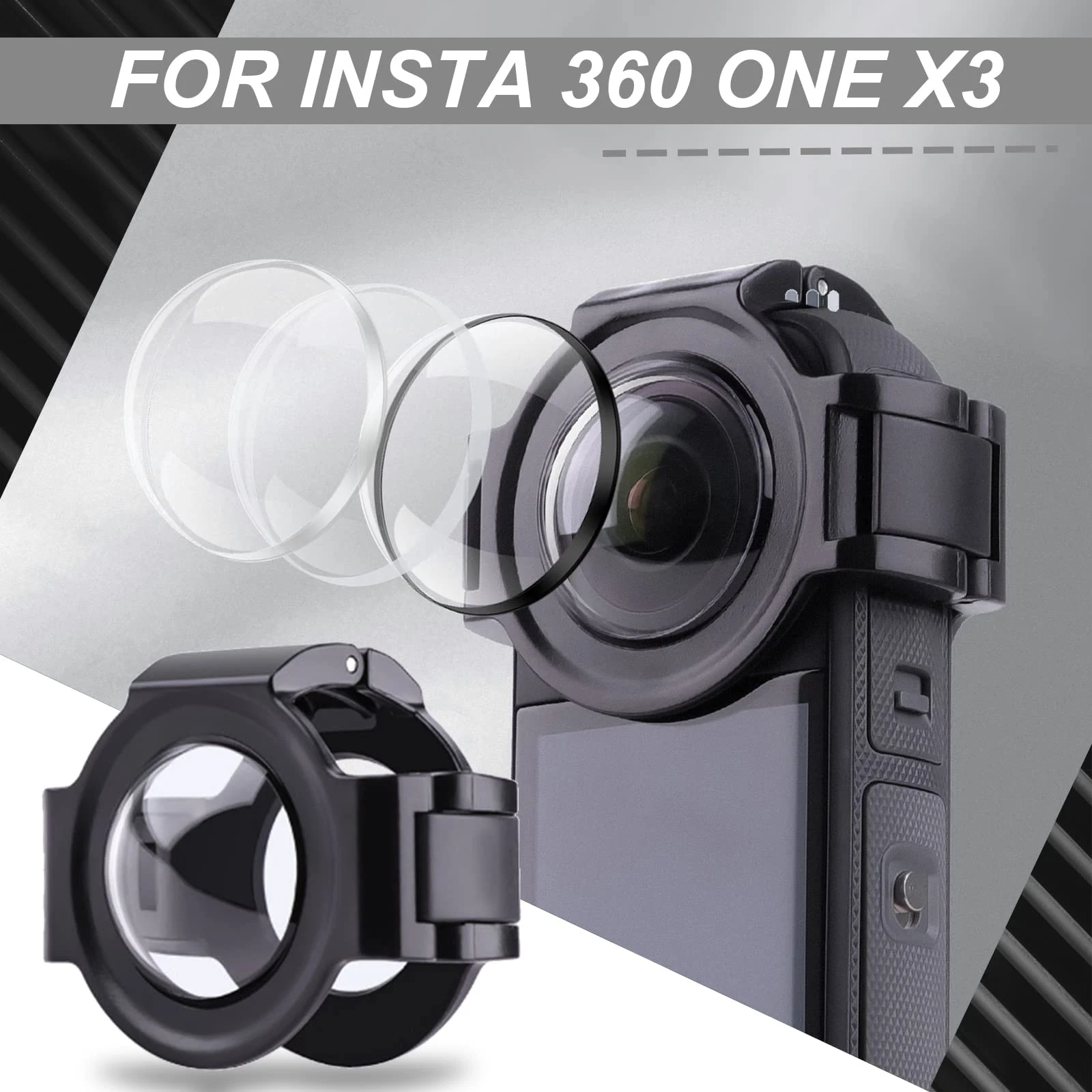 Protector de lente para Insta360 X3, cubierta protectora antiarañazos para lente Insta 360 X3, resistente al polvo, accesorio protector de vidrio