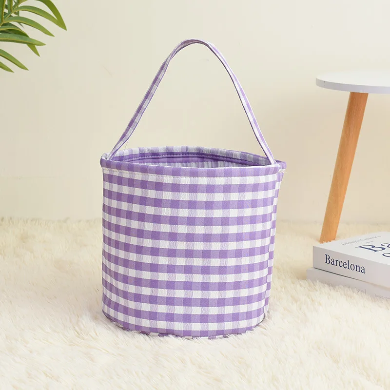 Party Gifts Easter Bunny Basket Bag Jute Canvas Egg Bags with Handle Carrying Gift Handbag Rabbit Toys Candy Bucket