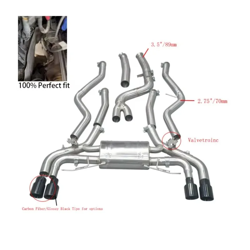 

Modification Catback Exhaust for M340i G20 B58 3.0T Valved Exhaust Valvetronic Muffler Auto Performance Parts Exhaust Pipe w