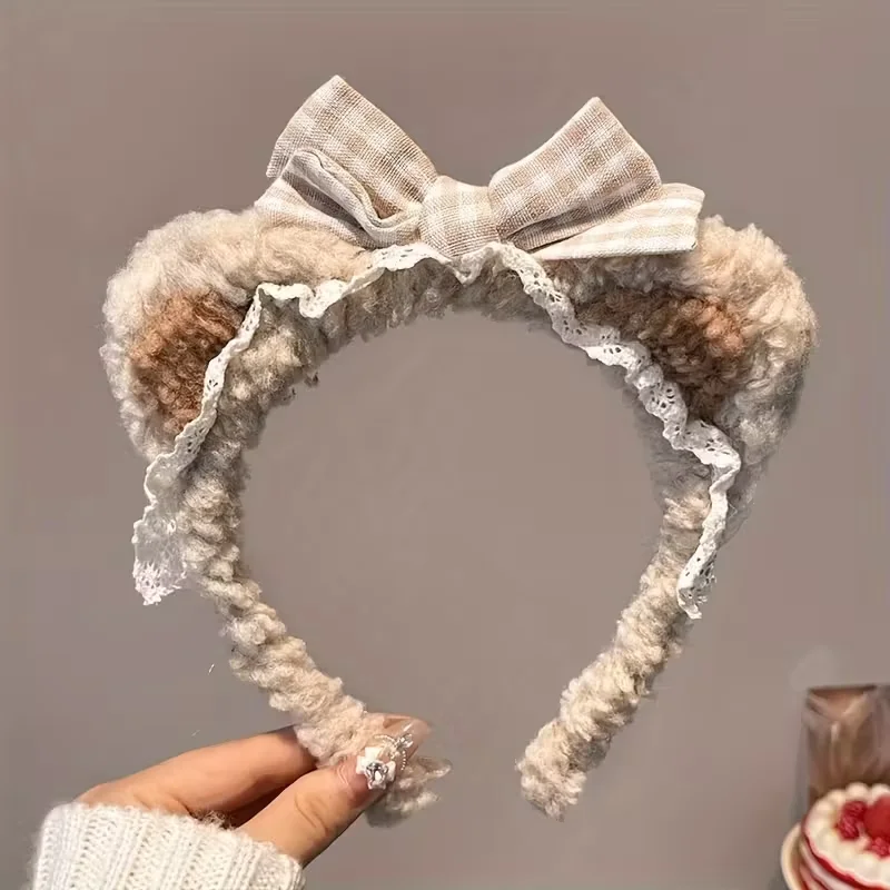 

1 cute bear ear headband, soft hair accessory, Valentine's Day gift, theme party, casual outfit