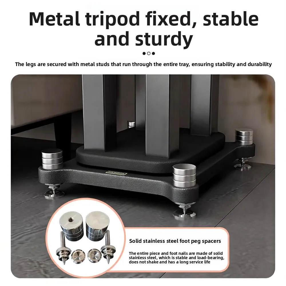 Professional speaker tripod, audio stand, bookshelf, desktop tray, satellite box, metal wood surround, floor stand